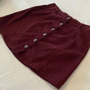 American Eagle Outfitters Red Corduroy Skirt